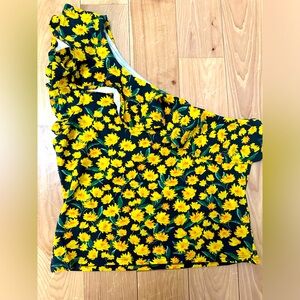 One shoulder sunflower shirt , new with tags Anthropologie size M